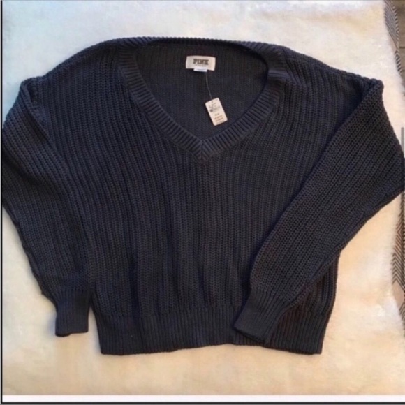 Pink Victoria’s Secret BOYFRIEND V-NECK SWEATER - Picture 2 of 3